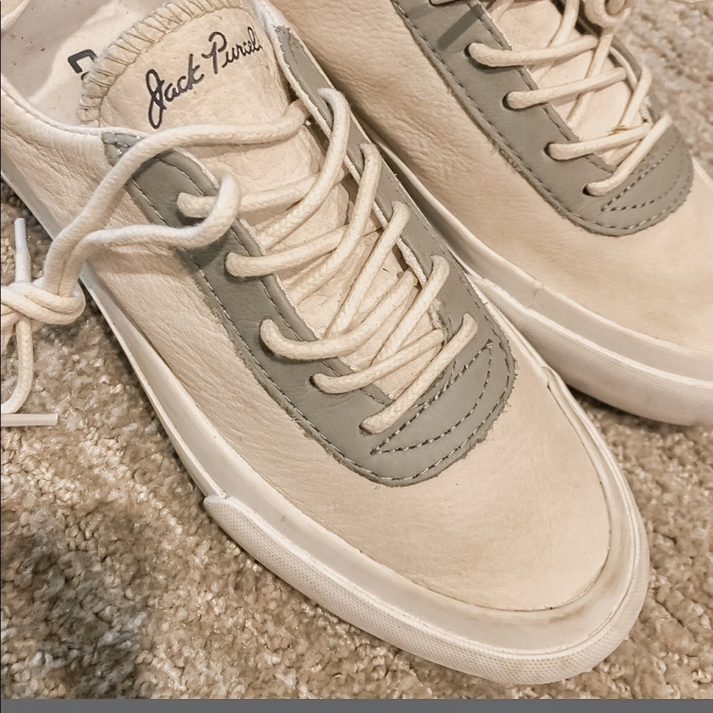 🤍Converse white leather Jack Purcells 🤍